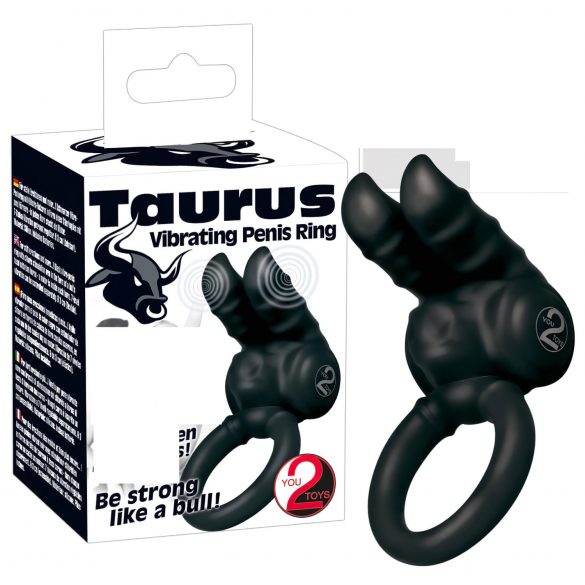 You2Toys - Taurus - zweimotoriger, vibrierender Penisring (schwarz) 