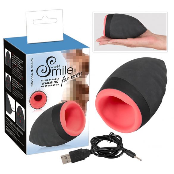 SMILE Wärmemasturbator - akkubetriebener, heizbarer Mund für Männer 