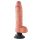 King Cock 10 biegsamer Vibrator mit Hoden und Saugfuß (25 cm) - Naturfarbe 