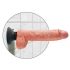 King Cock 10 biegsamer Vibrator mit Hoden und Saugfuß (25 cm) - Naturfarbe 