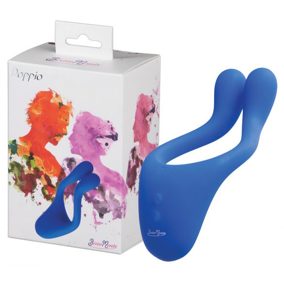 BeauMents Doppio - wiederaufladbarer Paarvibrator mit 3 Motoren (blau)