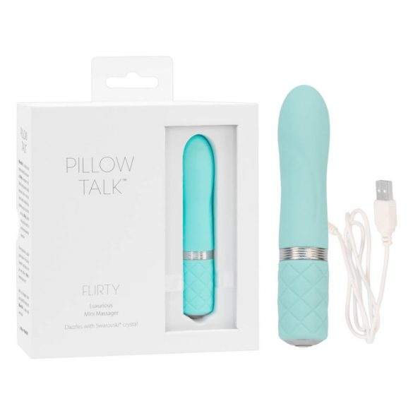 Pillow Talk Flirty - akkubetriebener Stabvibrator (türkis) 