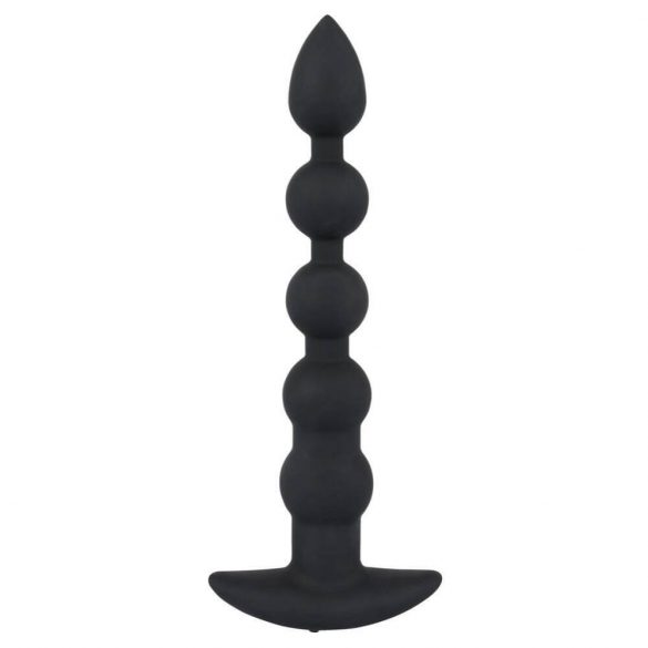 Black Velvet - Akkubetriebener Anal-Vibrator mit 5 Perlen (schwarz) 