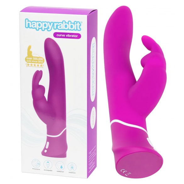 Happyrabbit Curve - wasserdichter, akkubetriebener Klitorisarm-Vibrator (lila)