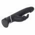 Happyrabbit Realistic - Wasserdichter, akkubetriebener Vibrator mit Klitorisarm (schwarz) 