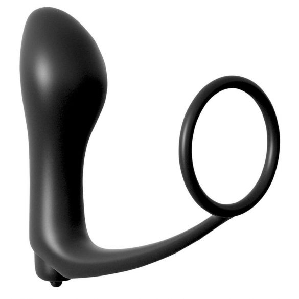 Analfantasy - Anal Finger Vibrator mit Penisring (schwarz) 