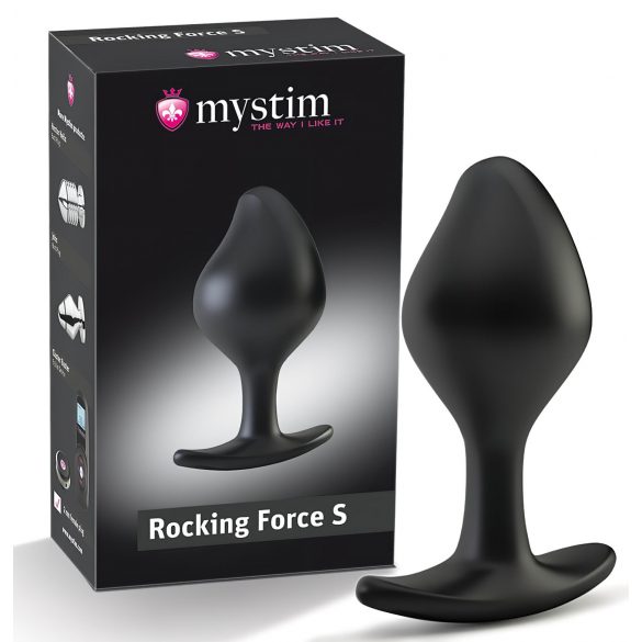 mystim Rocking Force S - Elektro-Steckdildo - Klein (Schwarz)