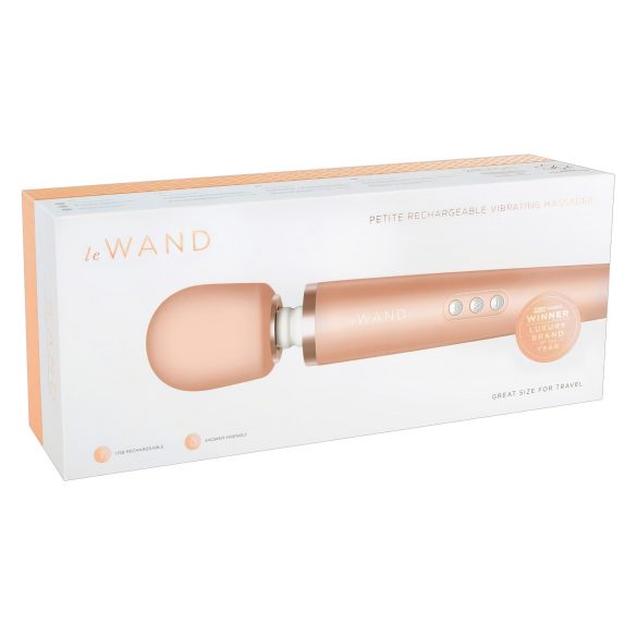 Le Wand Petite - exklusives, akkubetriebenes Massage-Vibrator (Rosa-Gold) 