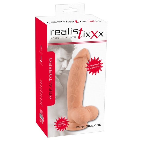 Realistixxx Torero - aufladbarer, realistischer drehbarer Vibrator mit Saugnapf (22cm) 