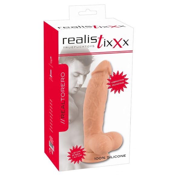 Realistixxx Torero - wiederaufladbarer, haftender, rotierender Vibrator (22 cm)