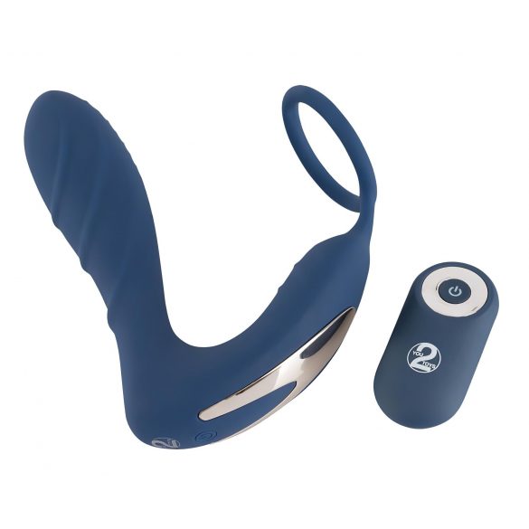 You2Toys Prostata Plug - Akkubetriebener, funkgesteuerter Analvibrator mit Penisring (Blau) 