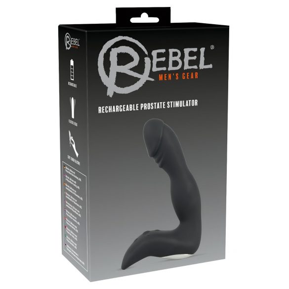 Rebel - Aufladbarer Penis-Prostata-Vibrator (schwarz)