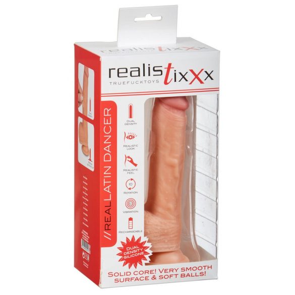 Realistixxx Latin Tänzer - wiederaufladbarer, rotierender realistischer Vibrator (natur) 