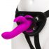 Happyrabbit Strap-On - Hase-förmiger anlegbarer Vibrator (lila) 