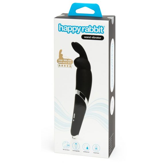 Happyrabbit Wand - Akkubetriebener Massage-Vibrator (Schwarz) 