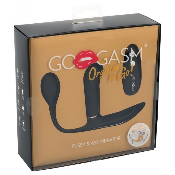 GoGasm Pussy & Ass - Akku, Funk 3-fach Vibrator (schwarz)