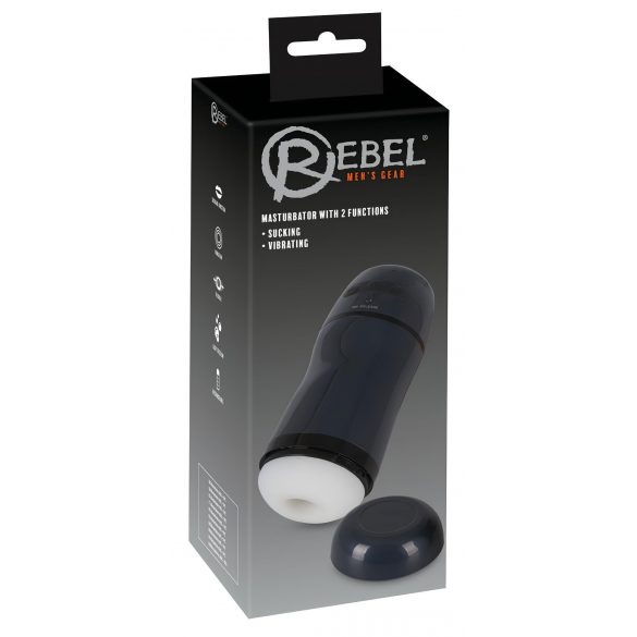 Rebel - 2-in-1 Saug- und Vibrations-Masturbator (schwarz)