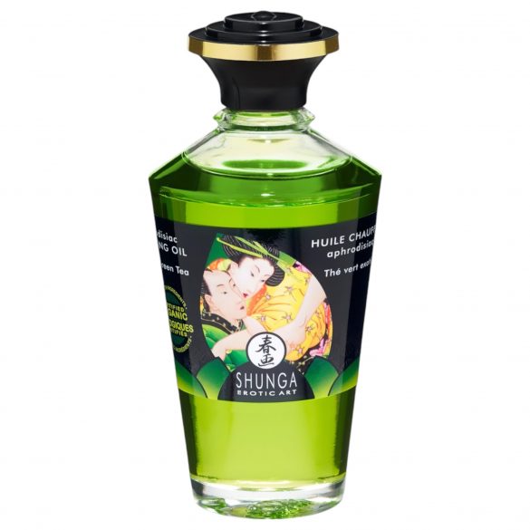 Shunga - Wärmendes Massageöl - Grüner Tee (100ml) 