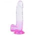 Sunfo - realistische Dildo mit Saugnapf und Hoden - 22cm (transparent-lila)