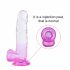 Sunfo - Saugnapf, realistischer Dildo mit Hoden - 22cm (transparent-lila) 