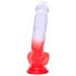 Sunfo - Saugnapf, realistischer Dildo mit Hoden - 21cm (transparent-rot) 