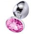 Sunfo - Metall Anal Plug mit Stein (silber-pink)