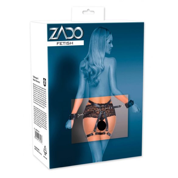 ZADO - Verstellbares Lederriemen-Bondage-Set (Schwarz) 