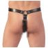 ZADO - Leder Tanga mit Dildo und 3 Penisringen  - L/XL