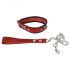 ZADO - Halsband aus Leder mit Leine (rot)