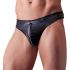 Svenjoyment - Glänzender Herren-Tanga mit Strass-Reißverschluss (Schwarz) 