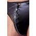 Svenjoyment - Glänzender Herren-Tanga mit Strass-Reißverschluss (Schwarz)  - M