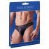 Svenjoyment - Glänzender Herren-Tanga mit Strass-Reißverschluss (Schwarz)  - L