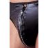 Svenjoyment - Glänzender Herren-Tanga mit Strass-Reißverschluss (Schwarz)  - L