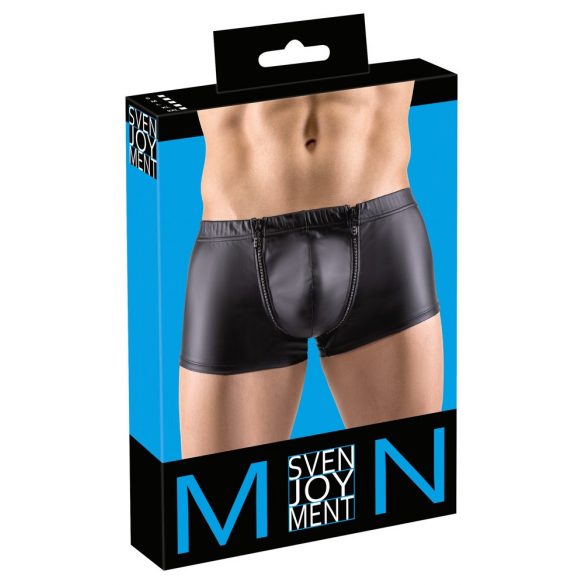 Svenjoyment - Strasssteinbesetzte Reißverschluss-Boxershorts (schwarz) 