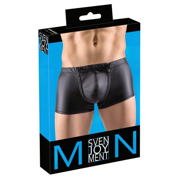 Svenjoyment - Strasssteinbesetzte Reißverschluss-Boxershorts (schwarz)  - M