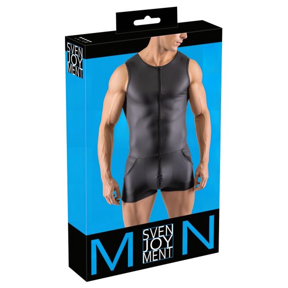 Svenjoyment - Ärmelloser, kurzer Herren-Overall (schwarz) - XL