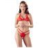 Cottelli - Offener, Spitzen-BH-Set (rot)  - XL