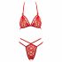 Cottelli - Offener, Spitzen-BH-Set (rot)  - XL