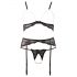 Abierta Fina - Perlenbesetztes Spitzen-Dessous-Set - M