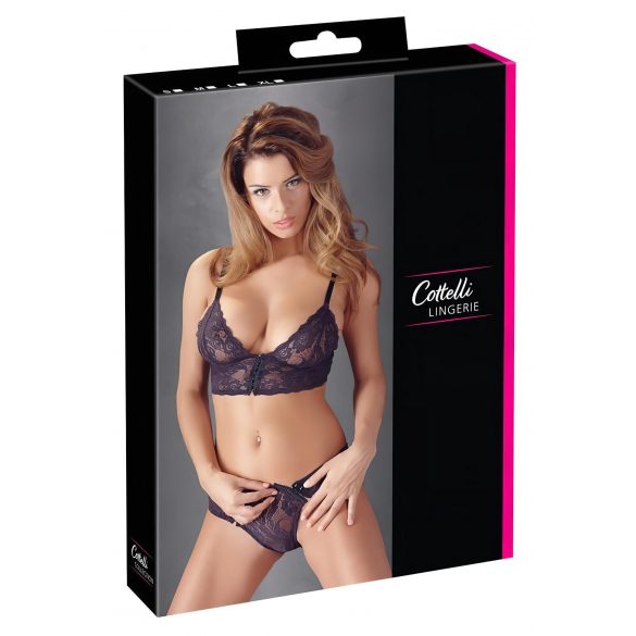 Cottelli - Blumige, Spitzen-BH-Set (lila)  - L