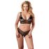 Cottelli Plus Size - Feines Spitzen-BH-Set (Schwarz) 