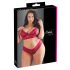 Cottelli Plus Size - weicher Spitzen-BH-Set (rot) 