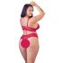 Cottelli Plus Size - weicher Spitzen-BH-Set (rot) 