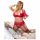 Cottelli Plus Size - anpassbares Dessous-Duo (rot)  - 95F/2XL