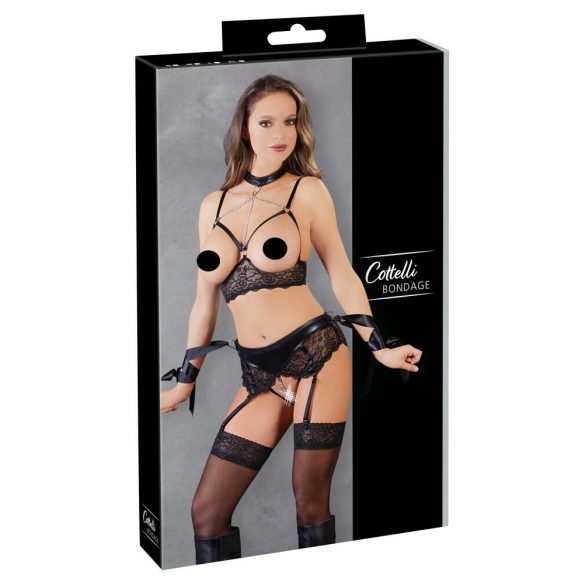 Cottelli Bondage - Spitzenunterwäsche Set (5-teilig)  - M