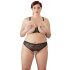 Cottelli Plus Size - Spitzen-BH-Set mit Perlen (schwarz) 