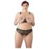 Cottelli Plus Size - Spitzen-BH-Set mit Perlen (schwarz) 