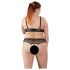 Cottelli Plus Size - Spitzen-BH-Set mit Perlen (schwarz) 