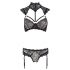 Cottelli - Kragen Spitzen-BH-Set (schwarz)  - 85B/L