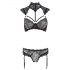 Cottelli - Kragen Spitzen-BH-Set (schwarz)  - 85C/L